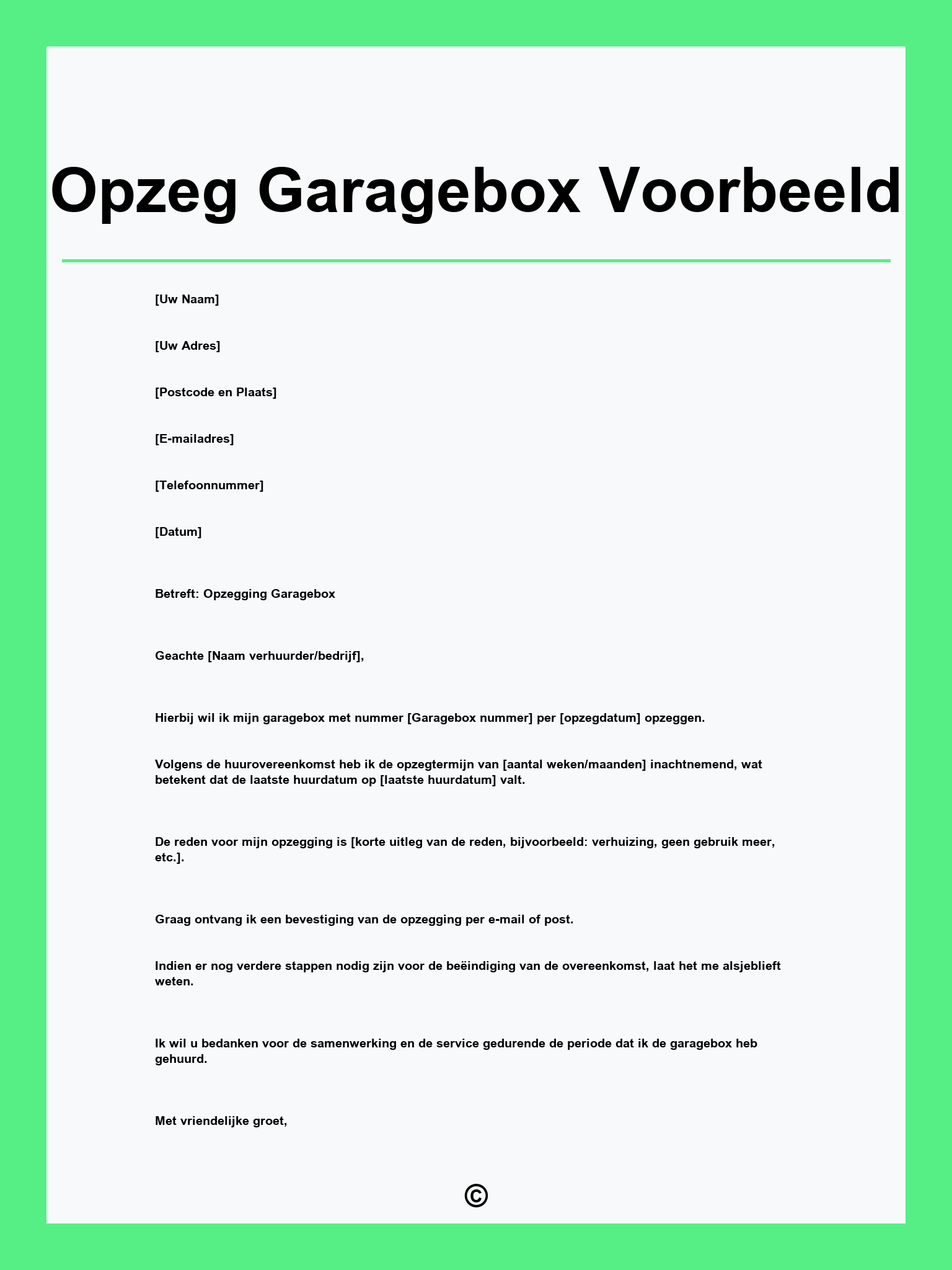 Opzeg Garagebox Voorbeeld