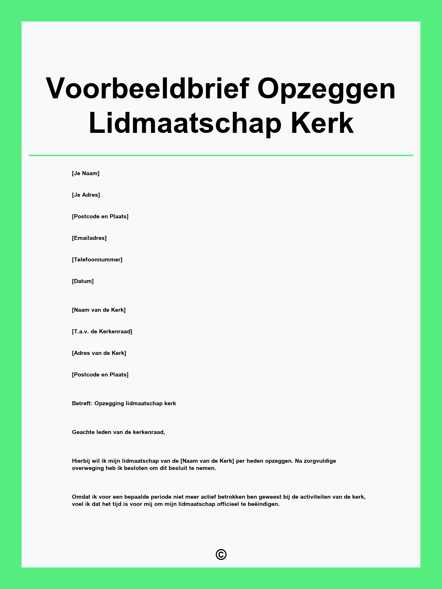 Voorbeeldbrief Opzeggen Lidmaatschap Kerk